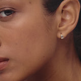 0.70 CTW 14k Emerald Cut Lab Grown Diamond Huggie Earrings - Minel Ferkos Fine Jewelry