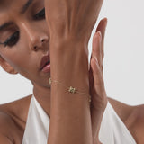 14k Gold Minimalist X Station Bracelet Ferkos Fine Jewelry