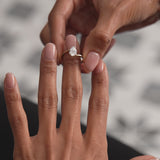 1.00 Ctw 14k Gold Pear Shape Lab Grown Diamond S Setting Engagement Ring - Maia Ferkos Fine Jewelry