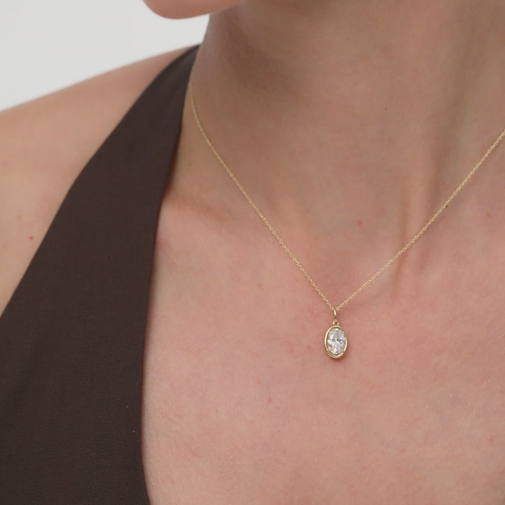 1 CTW 14k Cushion Cut Lab Grown Diamond Pendant Necklace - Karri Ferkos Fine Jewelry