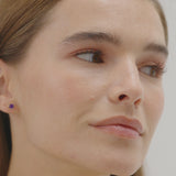 14K Heart Shaped Amethyst Stud Earrings Ferkos Fine Jewelry