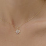 14k Baguette Diamond Sunburst Necklace Ferkos Fine Jewelry