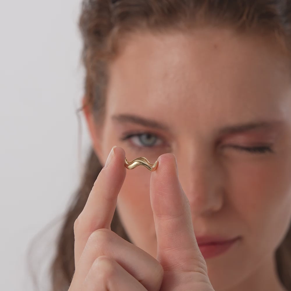 14K Gold Sculptural Wave Band Ferkos Fine Jewelry