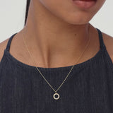 14K Gold Diamond Rope Circle Pendant Necklace Ferkos Fine Jewelry