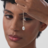1.25ctw 14k Pear Shaped Halo Setting Lab Grown Diamond Necklace - Liana Ferkos Fine Jewelry