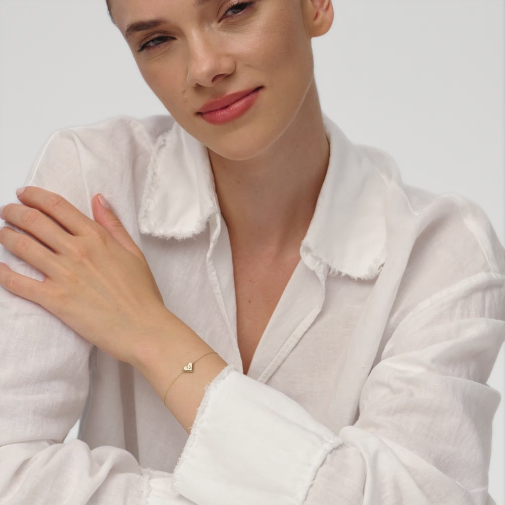 14k Bold Unique Diamond Heart Bracelet Ferkos Fine Jewelry
