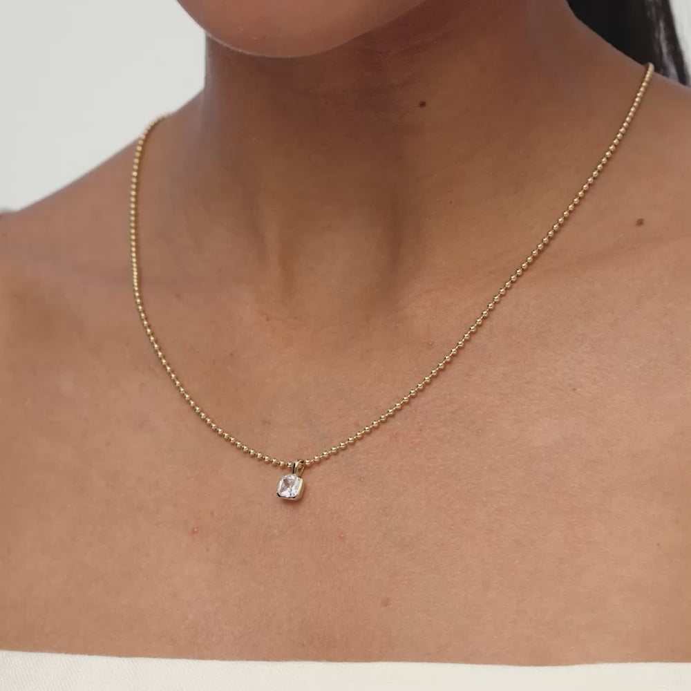 1 CTW 14K Lab Grown Bezel Set Asscher Cut Diamond Charm - Yana Ferkos Fine Jewelry