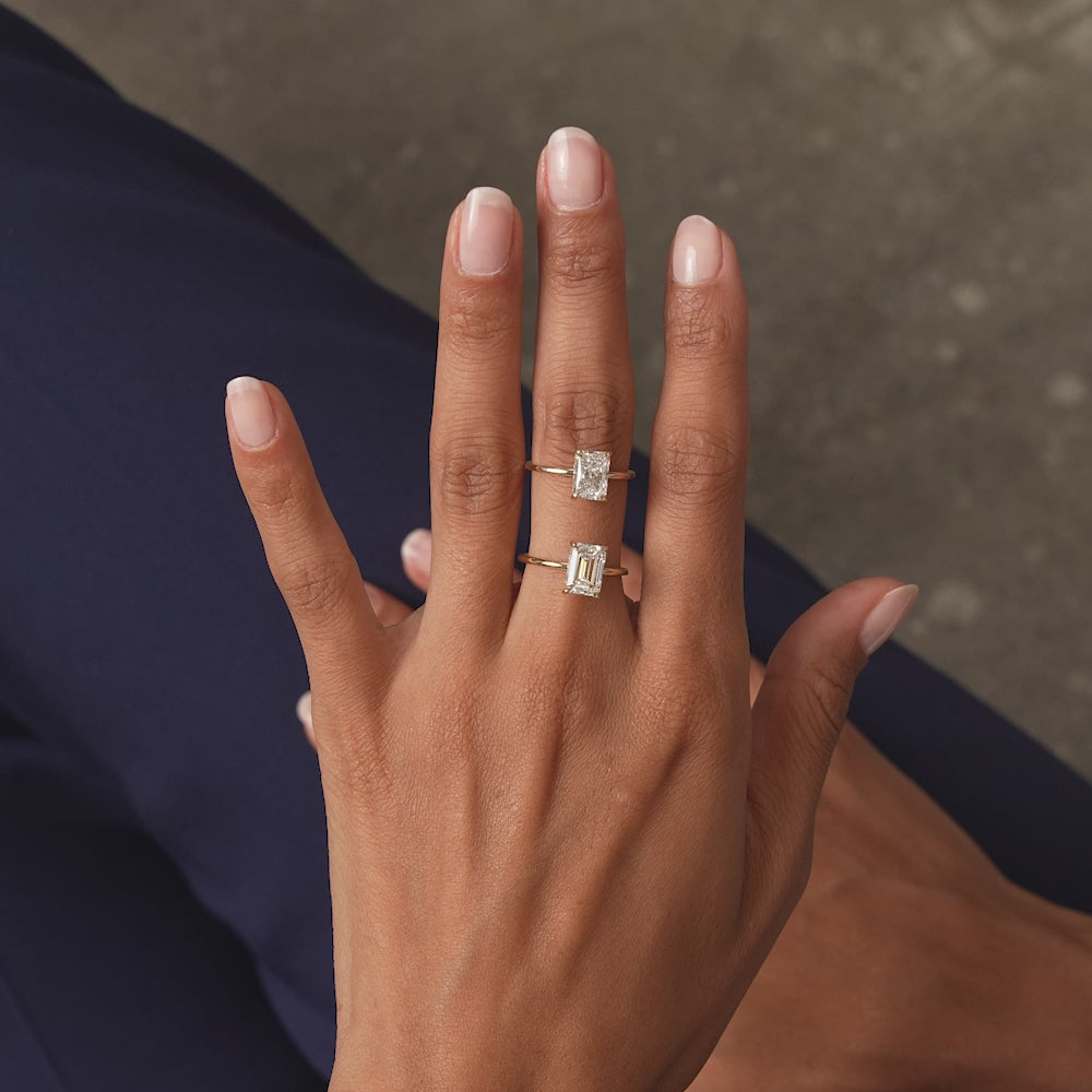 1.50 Ctw 14k Radiant Cut Lab Grown Diamond Hidden Halo Engagement Ring – Aurora Ferkos Fine Jewelry