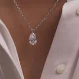 3.00 Ctw 14k Pear Shaped Lab Grown Diamond Statement Pendant Necklace - Clio Ferkos Fine Jewelry