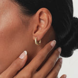 14k Gold Teardrop Diamond Hoop Earrings