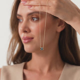 14K Four Leaf London Blue Topaz Clover Necklace Ferkos Fine Jewelry