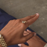 1.50 Ctw East West Emerald Cut Lab Grown Bezel Setting Modern Engagement Ring - Dahlia Ferkos Fine Jewelry