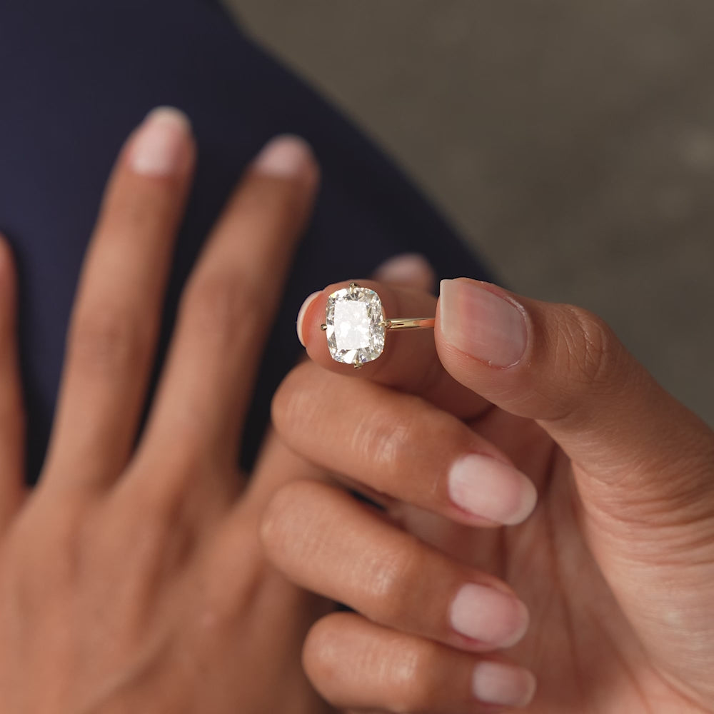 5.05 Ctw 14k Cushion Cut Lab Grown Diamond Engagement Solitaire - Seloria Ferkos Fine Jewelry