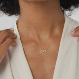 14K Gold Diamond Infinity Necklace