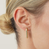14k Bold Paper Clip Hoop Earrings