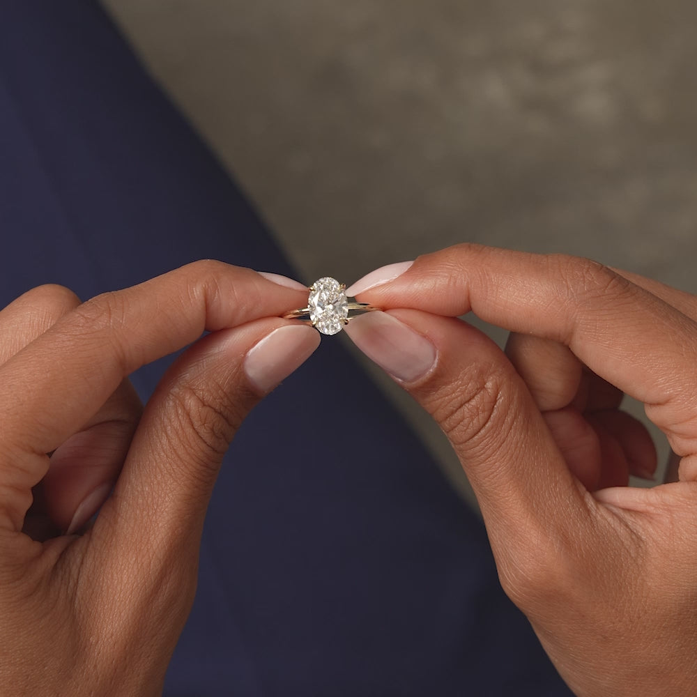 2 Ctw 14k Oval Lab Grown Diamond Engagement Ring with Hidden Halo – Maribel Ferkos Fine Jewelry