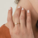 14k Diamond Clover Ring