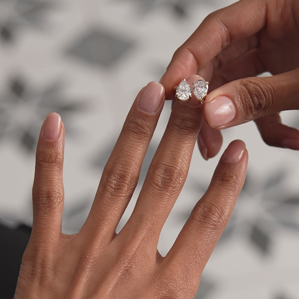 3.05ctw 14k Pear Shaped Lab Grown Diamond Toi et Moi Ring - Zora Ferkos Fine Jewelry
