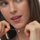 14K 0.50 CTW 6 Prongs Marquise Lab Diamond Solitaire Necklace - Lulu Ferkos Fine Jewelry