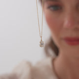 1.00 Ctw 14k Oval Shaped Lab Grown Diamond Classic Charm Necklace - Elda Ferkos Fine Jewelry