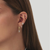 14K Gold Triple Pear Shape Lab Grown Diamond Cluster Flat Back Stud – 0.30 CTW Ferkos Fine Jewelry