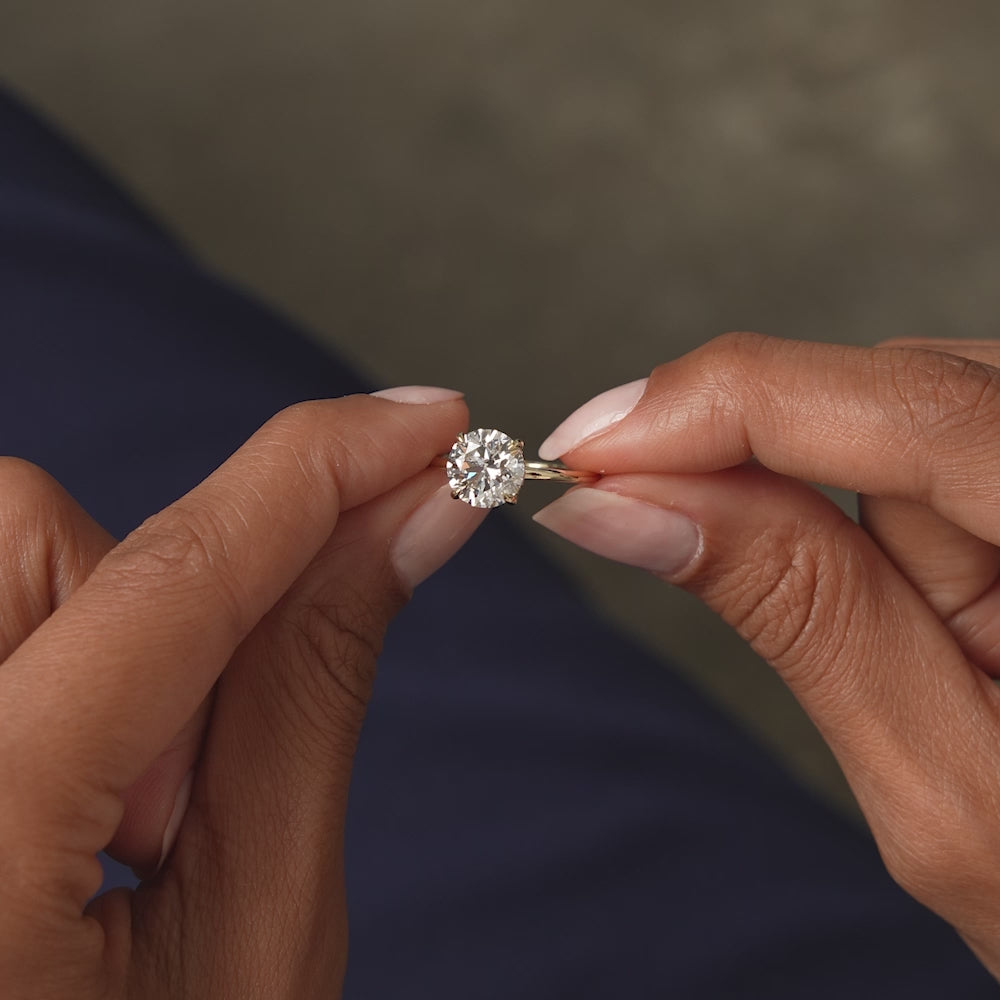 2.00 Ctw 14k Round Brilliant Lab Grown Diamond Engagement Ring with Hidden Halo – Rosalie Ferkos Fine Jewelry