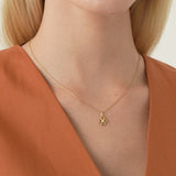 14k Single Diamond Clover Necklace