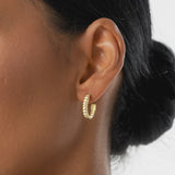 14k Gold Bubble C Hoop Earrings