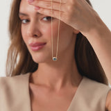 14K Prong Setting Oval Shaped London Blue Topaz Necklace Ferkos Fine Jewelry
