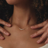 14k V Prong Chevron Diamond Necklace