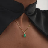 1.85 Ctw 14K Lab Grown Colombian Emerald Pendant - Sana Ferkos Fine Jewelry