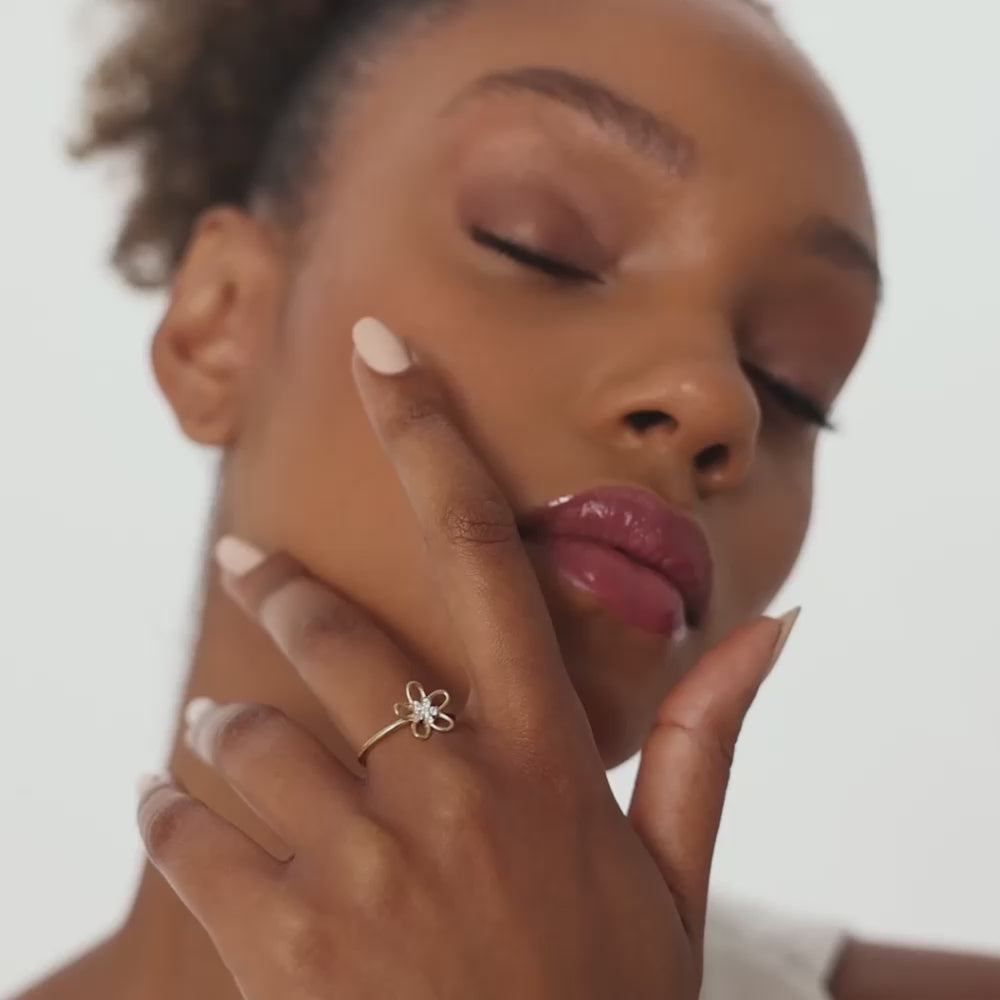 14k Diamond Flower Ring Ferkos Fine Jewelry