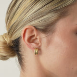 14k Solid Gold Twin C Hoops