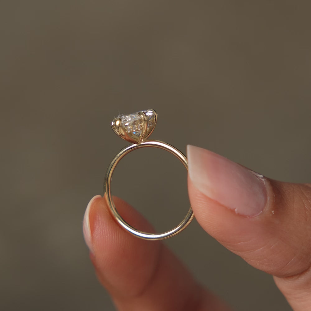 2.00 Ctw 14k Marquise Lab Grown Diamond Engagement Ring with Hidden Halo – Natalia Ferkos Fine Jewelry