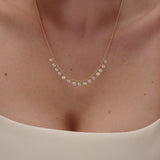 1.50 Ctw 14k Bezel Set Lab Grown Diamond Drop Necklace - Linda Ferkos Fine Jewelry