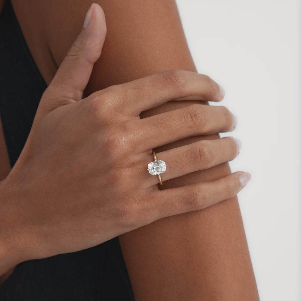 3 CTW 14k Old Mine Cushion Cut Hidden Halo Lab Grown Diamond Engagement Ring - Nora Ferkos Fine Jewelry