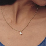 1 CTW 14K Lab Grown Bezel Set Pear Shape Diamond Charm - Yana Ferkos Fine Jewelry