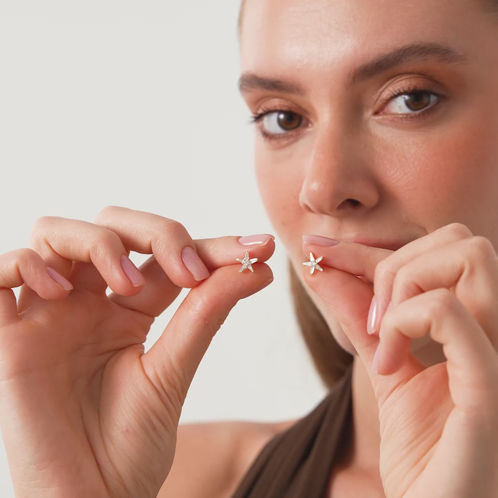 14k Baguette Diamond Star Earrings Ferkos Fine Jewelry