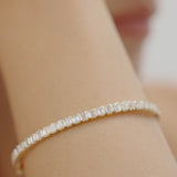3.5 Ctw 14k Emerald Cut Lab Grown Diamond Bangle - Ellie Ferkos Fine Jewelry