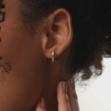 14k Baguette & Round Diamond Dangle Spike Earrings
