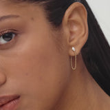 0.40 ctw 14K Gold Marquise Lab Grown Diamond Beaded Chain Stud Drop Earrings - Lirra Ferkos Fine Jewelry