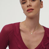 14k Fluted Four Leaf Clover Diamond Necklace Ferkos Fine Jewelry