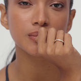 14K Baguette and Round Lab Diamond Stackable Band - Indra Ferkos Fine Jewelry