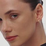 14K Bold Unique Diamond Hoop Earrings Ferkos Fine Jewelry