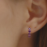14K Prong Set Amethyst Half Hoops Ferkos Fine Jewelry