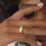 14k Chunky Diamond Clover Ring