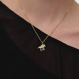 14k Diamond Horse Charm Necklace Ferkos Fine Jewelry