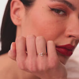14k Sideways Diamond Letter Personalized Ring