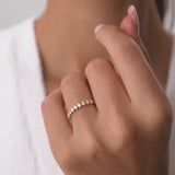 14k 9 Stone Prong Setting Women's Diamond Wedding Ring 0.55 ctw