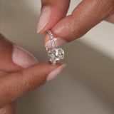 2.00 Ctw 14k Cushion Cut Lab Grown Diamond Pavé Band Ring with Hidden Halo – Renée Ferkos Fine Jewelry